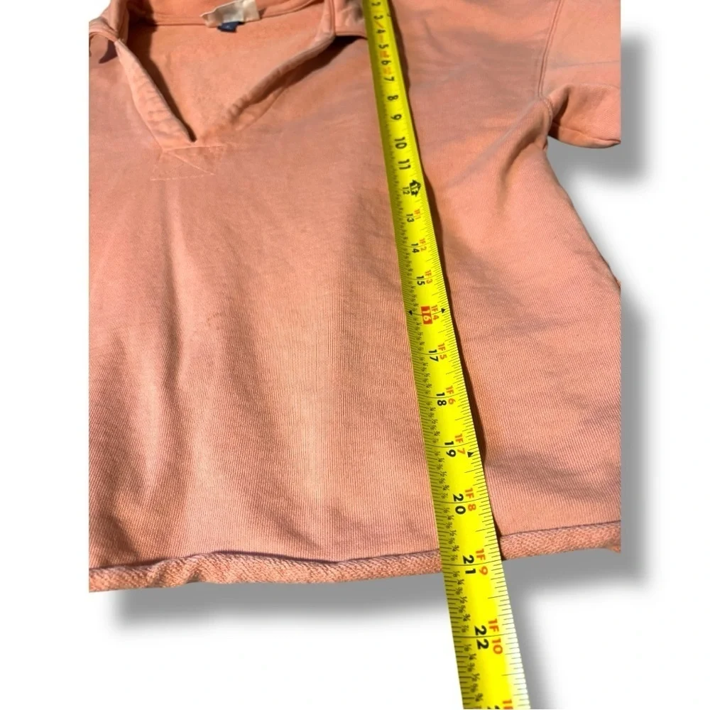 Universal Threads Casual Peach V-Neck Collared Long Tee Sleeve Women's Top
